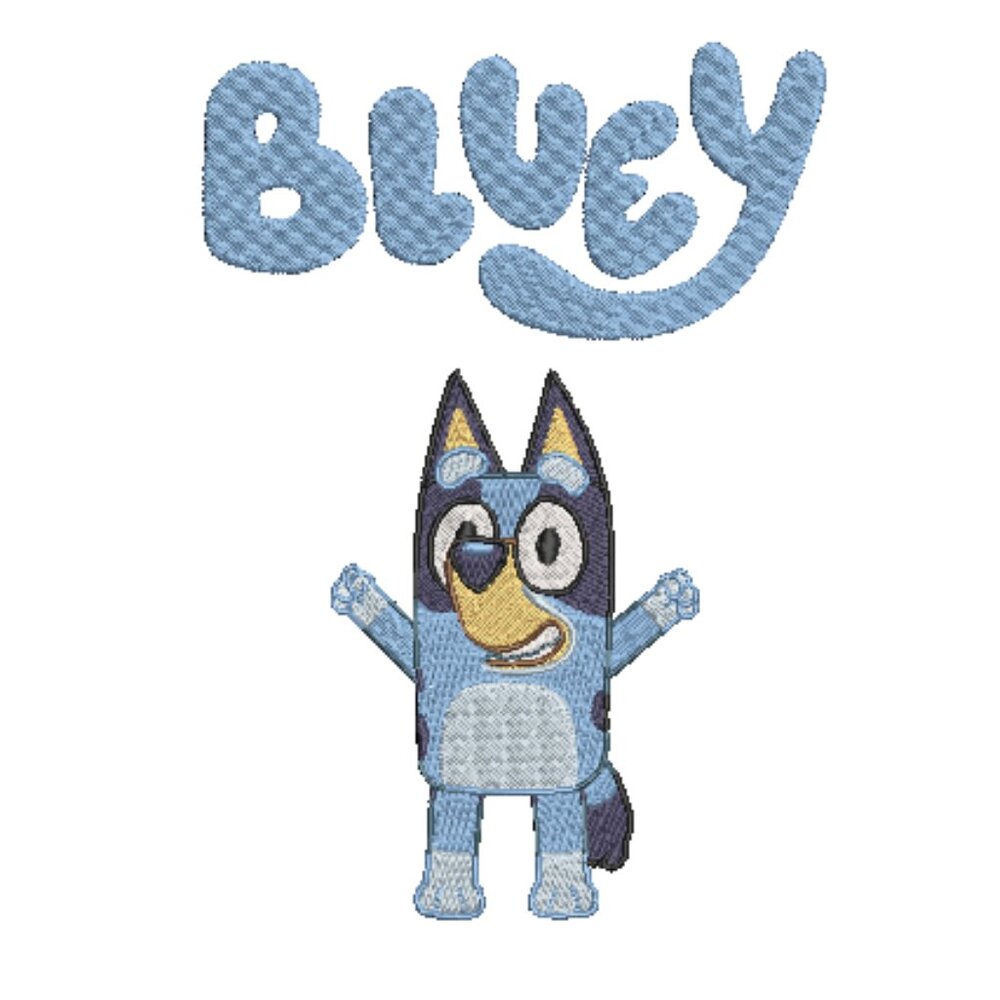 Bluey HOODIE Embroidered Adult Unisex Sweatshirt Dog Cartoon Cozy - Picture 2 of 6